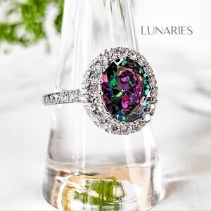 Multicolor Gemstone Silver Ring